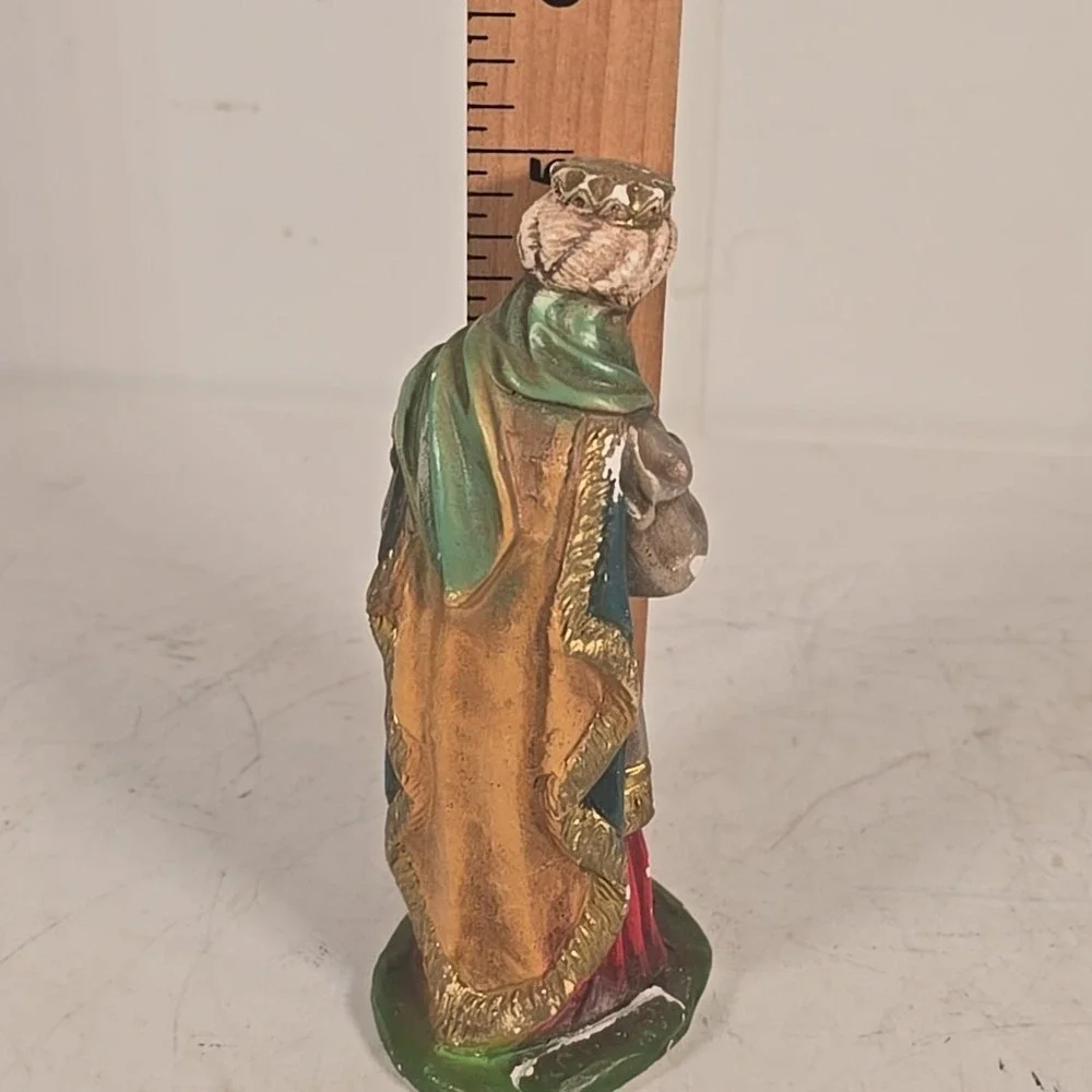 Vintage Nativity Black Wisemen King Made Italy 6.75